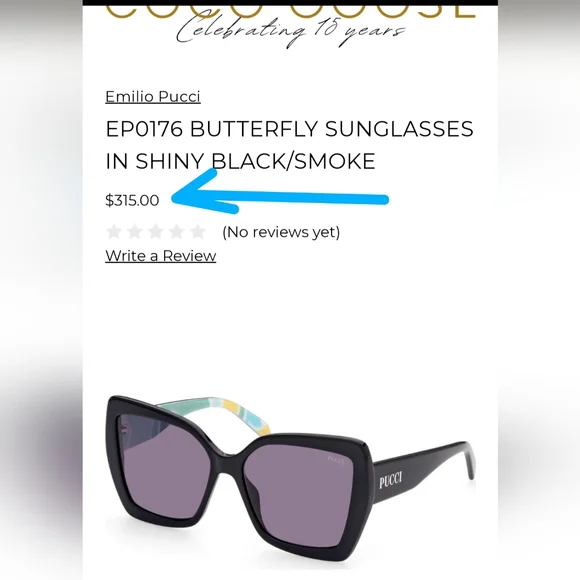 NWT Emilio PUCCI Butterfly Sunglasses - Picture 10 of 13